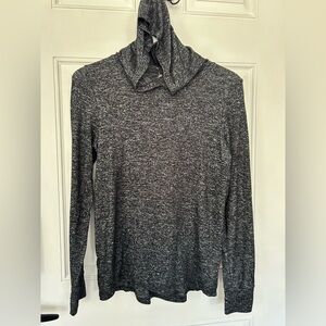 Cuddl Duds Charcoal Marled Hooded Long Sleeve Top